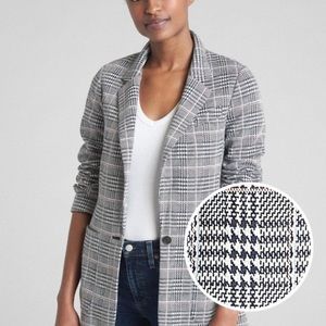 Gap Patch Pocket Grid Plaid Blazer/Jacket